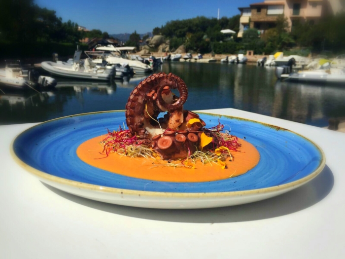 GRILLED OCTOPUS WITH SWEET PEPPER CREAM